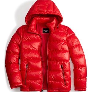 Men’s hooded puffer coat guess